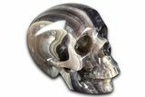 Realistic, Banded Purple Fluorite Skull #378666-2
